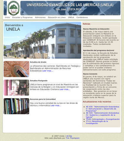 Unela homepage